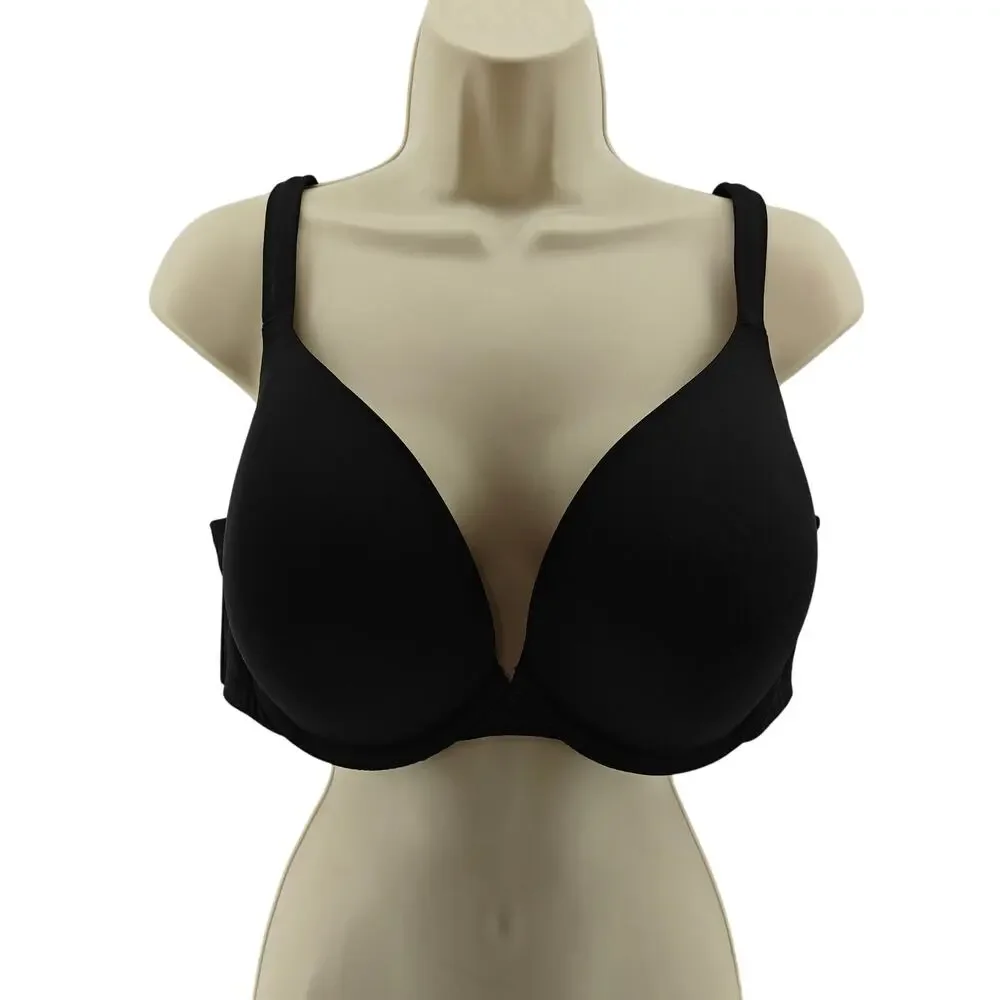 Cacique Cotton Boost Plunge Black Womens 42DD